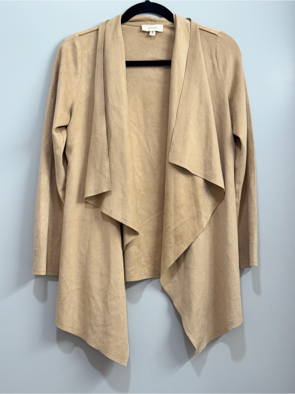 Drape Front Suede Open Cardigan Western Festival Cowgirl